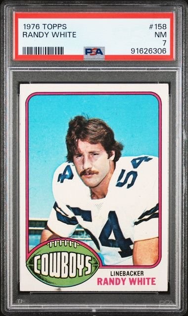 Graded 1976 Topps Randy White #158 Rookie RC Football Card PSA 7 NM