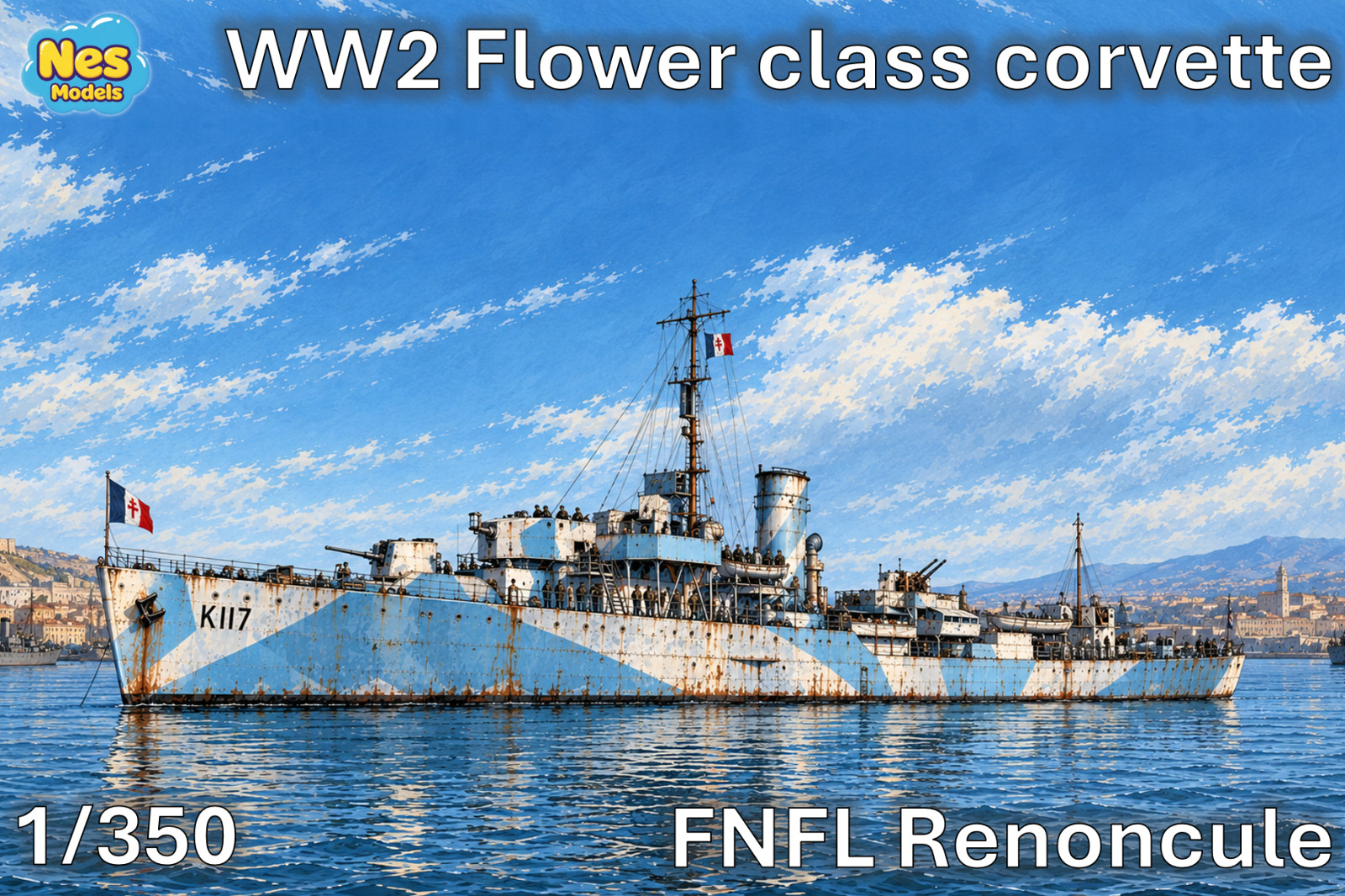 1/350 WW2 Flower class corvette FNFL Renoncule