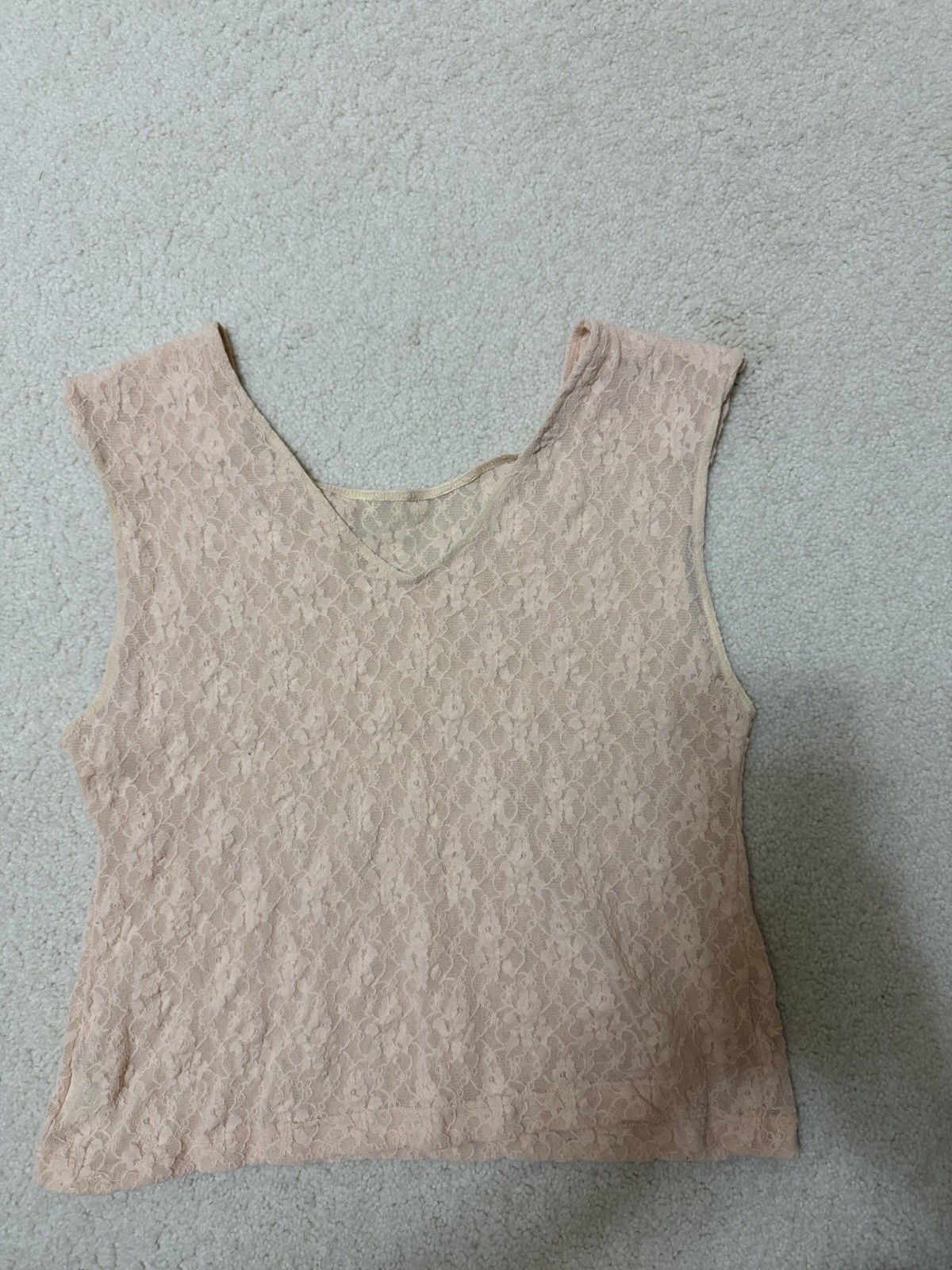 Vintage Stay Put Sleeveless Lace Tank Top Stretch Fairy Whimsy Coquette Y2K Vintage Stay Put Sleeveless Lace Tank Top Stretch Fairy Whimsy Coquette Y2K