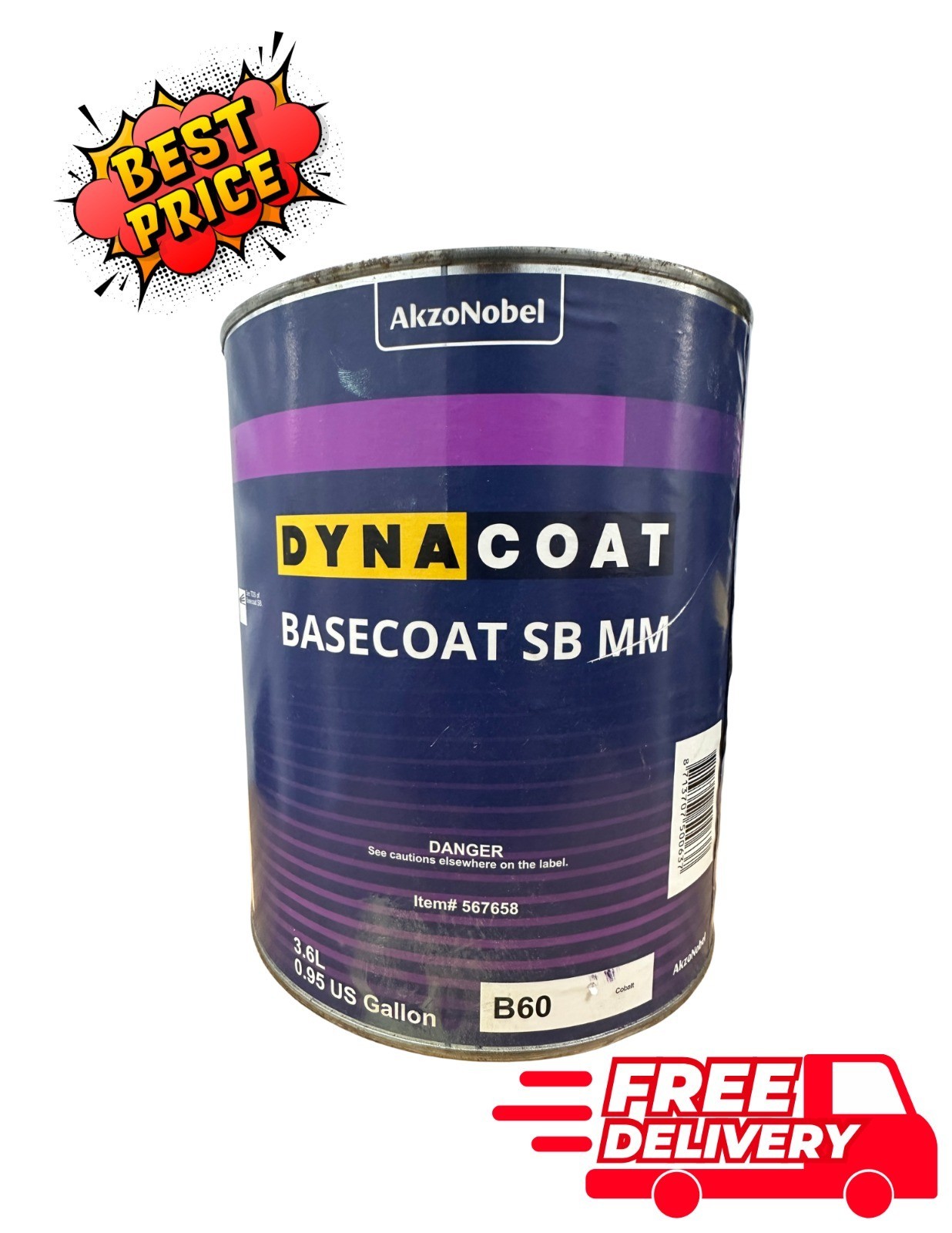 AkzoNobel Dynacoat B60 Cobalt Basecoat SB MM 3.6L 0.95 Gallon Automotive Paint