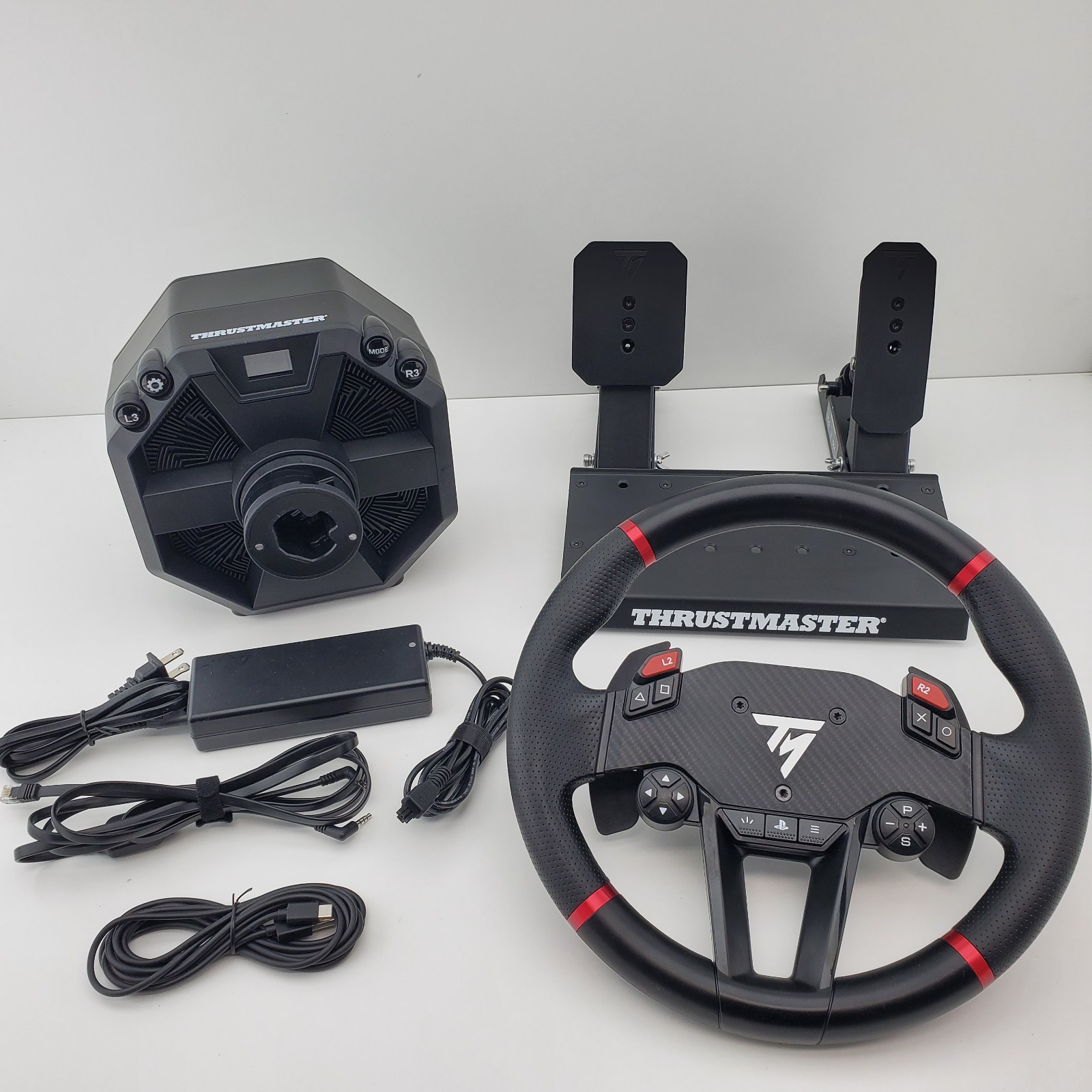 Thrustmaster T598 Direct Axial Drive Racing Wheel Base w/ Pedals Power Supply PS