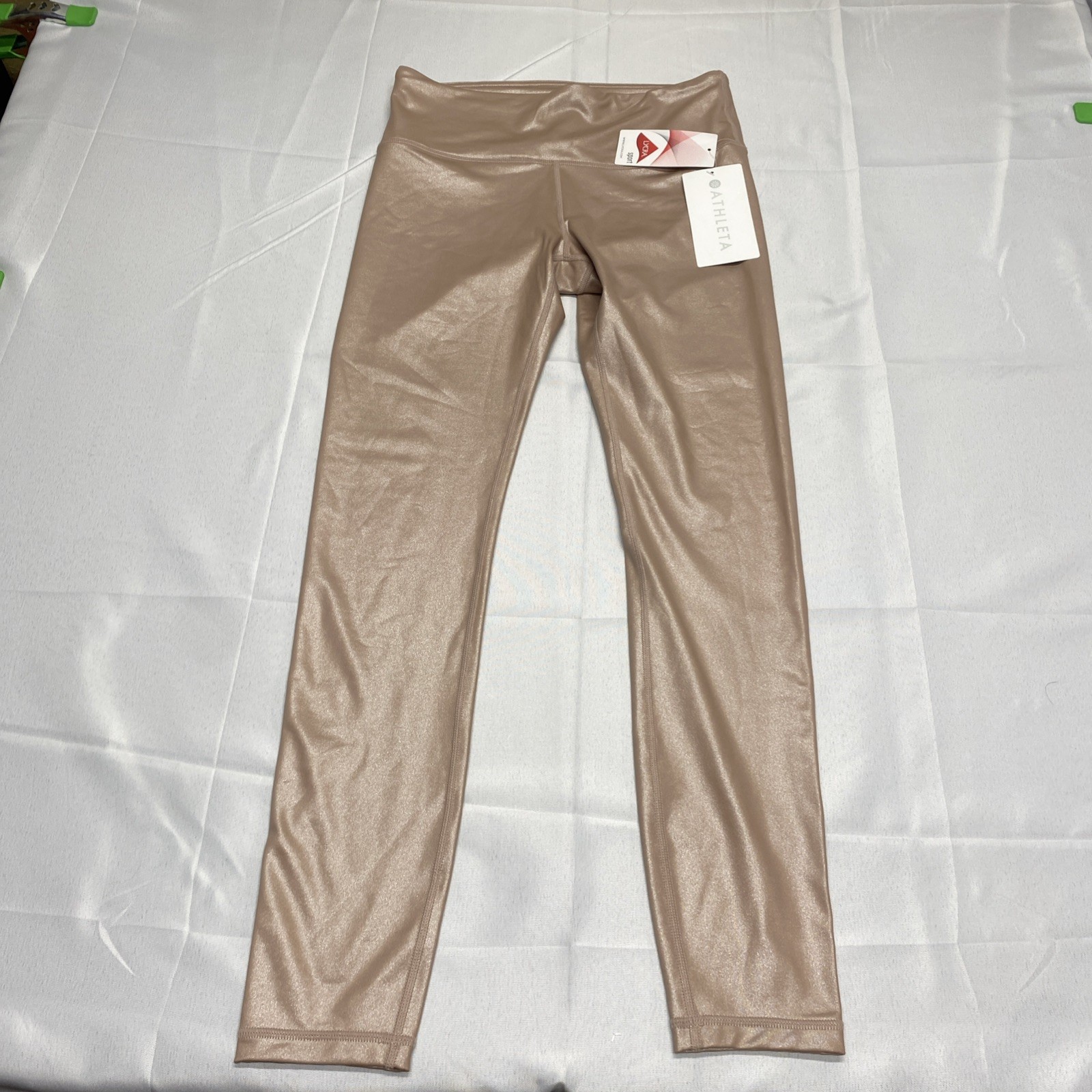 NWT Athleta Leggings Size Small Pink Elation Shimmer Tight Athleisure NEW