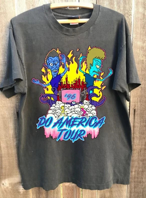 Beavis and Butthead Graphic short sleeve Charcoal color unisex T shirt