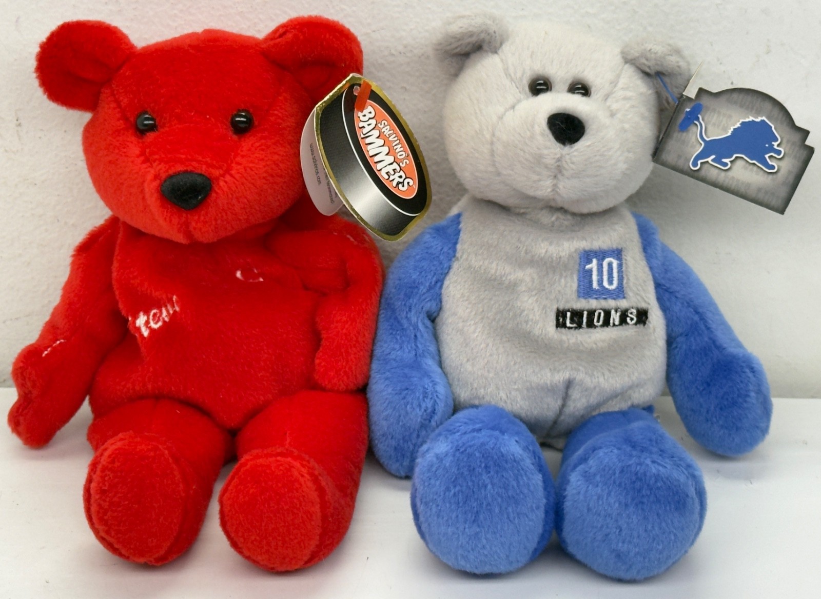 1999 Detroit Sports Plush Bear Lot Steve Yzerman Red Wings Charlie Batch Lions