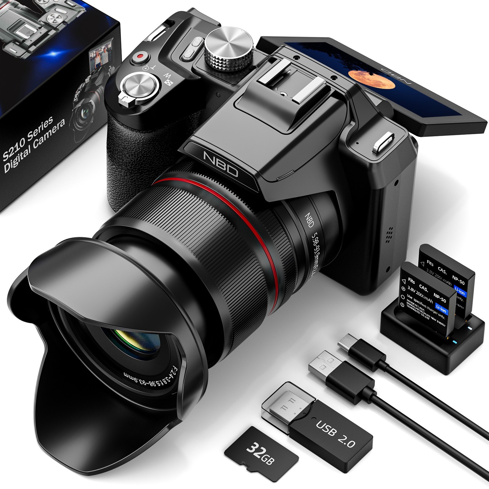 5K Digital Camera 64MP 16X 3\'\' Autofocus Video Camera w/ 32GB TF for Beginner 5K Digital Camera 64MP 16X 3\'\' Autofocus Video Camera w/ 32GB TF for Beginner