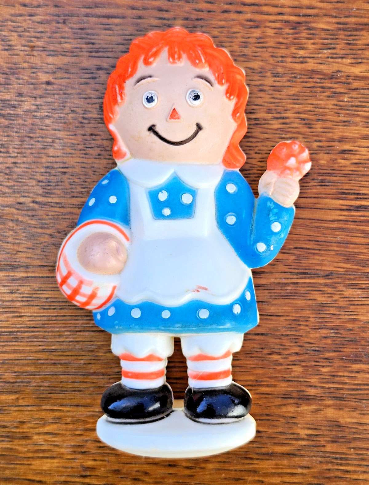 Vintage 1974 Raggedy Ann Plastic Rattle Figurine Toy Bobbs Merrill Company 5.5