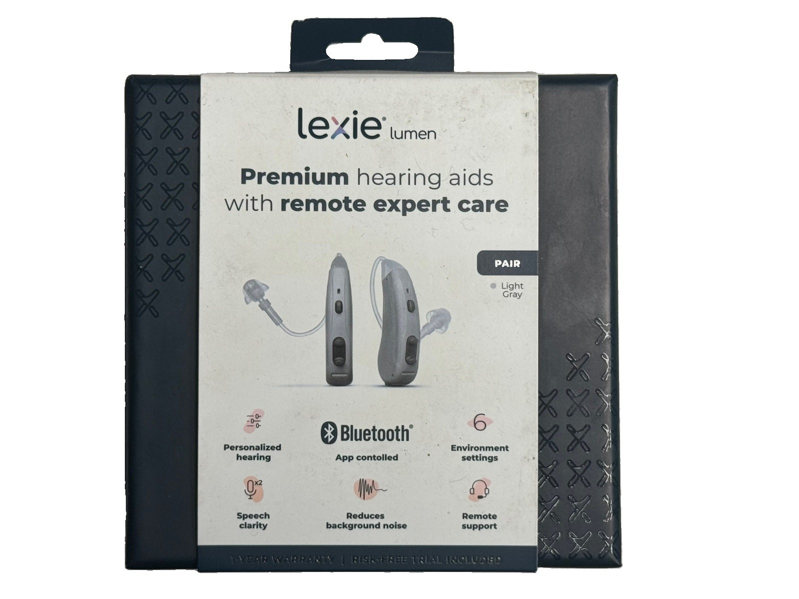 Lexie Lumen Premium Bluetooth Hearing Aids Behind the Ear Light Gray OPEN BOX Lexie Lumen Premium Bluetooth Hearing Aids Behind the Ear Light Gray OPEN BOX