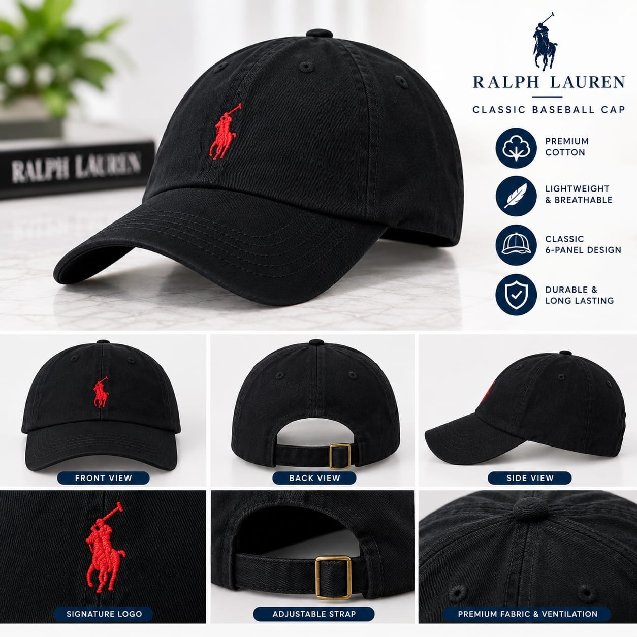 Polo Ralph Lauren Cotton Chino Adjustable Buckled Strap Curved Brim Ball Cap Polo Ralph Lauren Cotton Chino Adjustable Buckled Strap Curved Brim Ball Cap