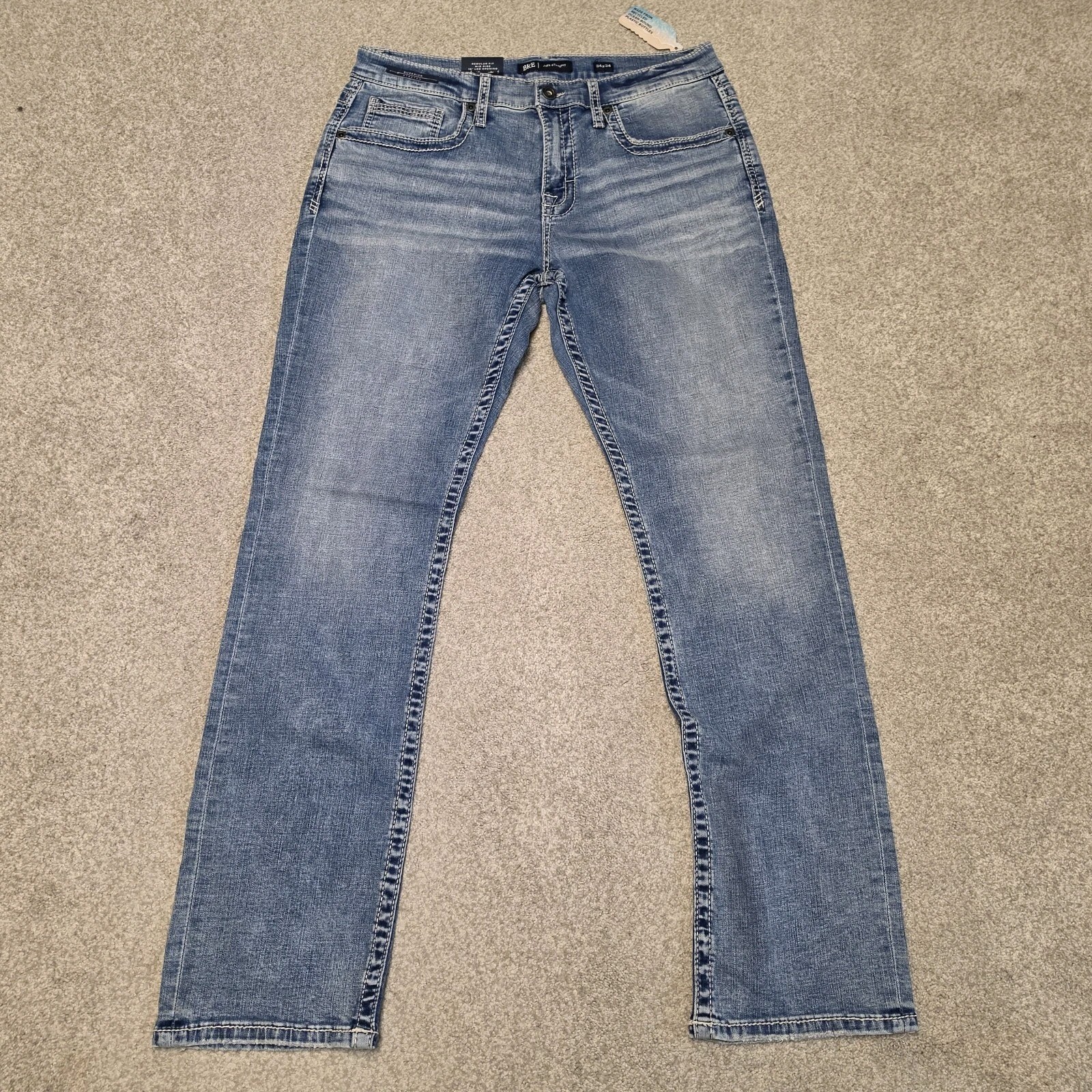 Buckle BKE Jake Bootcut Stretch Light Wash Blue Jeans Mens Size 34x34 New Buckle BKE Jake Bootcut Stretch Light Wash Blue Jeans Mens Size 34x34 New