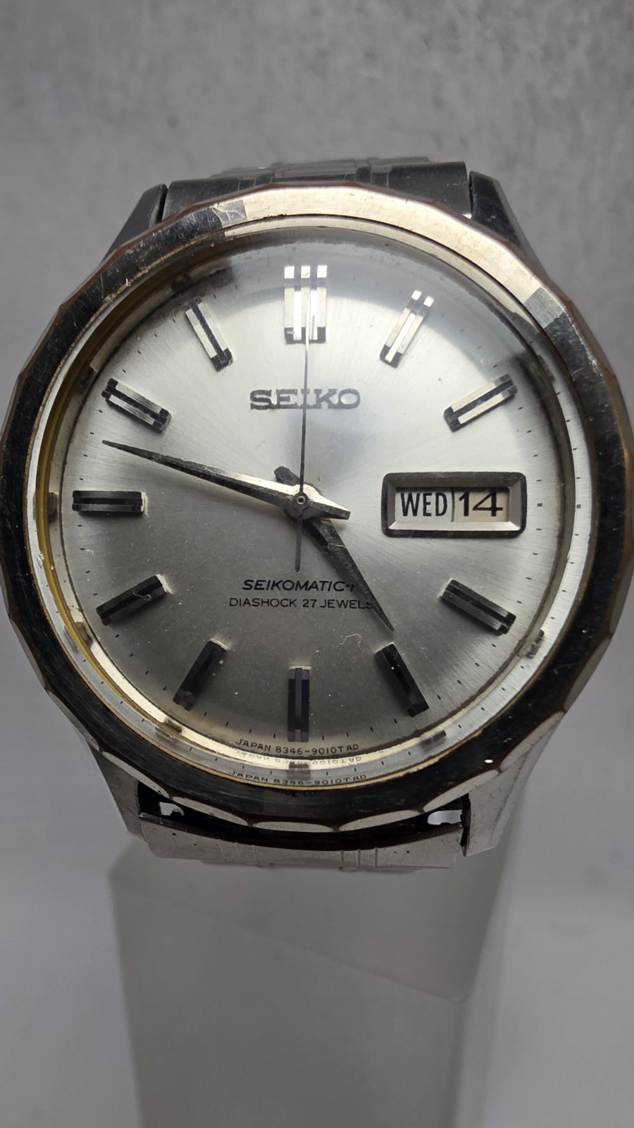 Vintage 1966 Seiko Seikomatic-R 8346-9010 27J Automatic Day Date Japan-Serviced 
