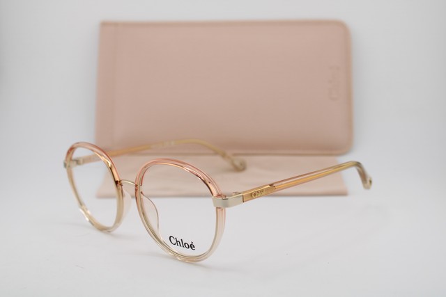 NEW CHLOE CH 0033O 003 CLEAR BROWN GOLD AUTHENTIC EYEGLASSES 51-18