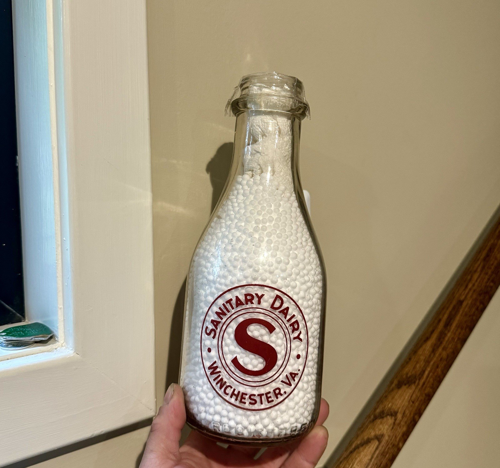 Sanitary Dairy Winchester VA Virginia Qt Milk Bottle Maroon Pyro Just A Reminder Sanitary Dairy Winchester VA Virginia Qt Milk Bottle Maroon Pyro Just A Reminder