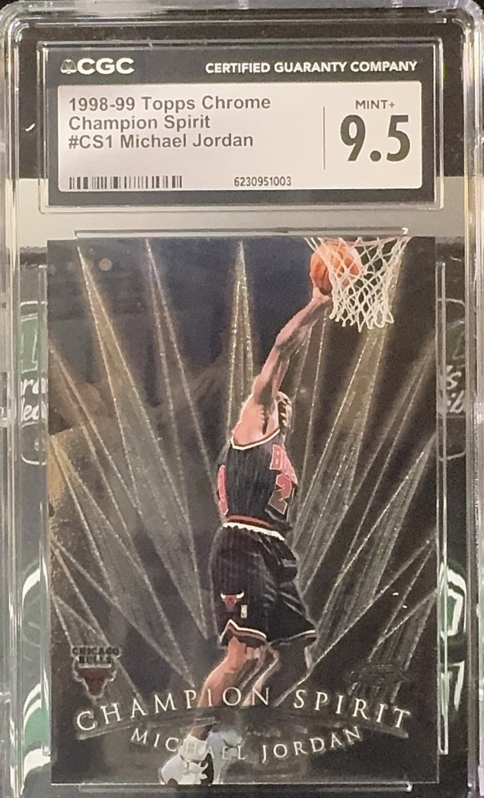 🔥🏀 Michael Jordan 1998-99 Topps Chrome Champion Spirit #CS1 CGC 9.5 MINT+ 🔥🏀 Michael Jordan 1998-99 Topps Chrome Champion Spirit #CS1 CGC 9.5 MINT+