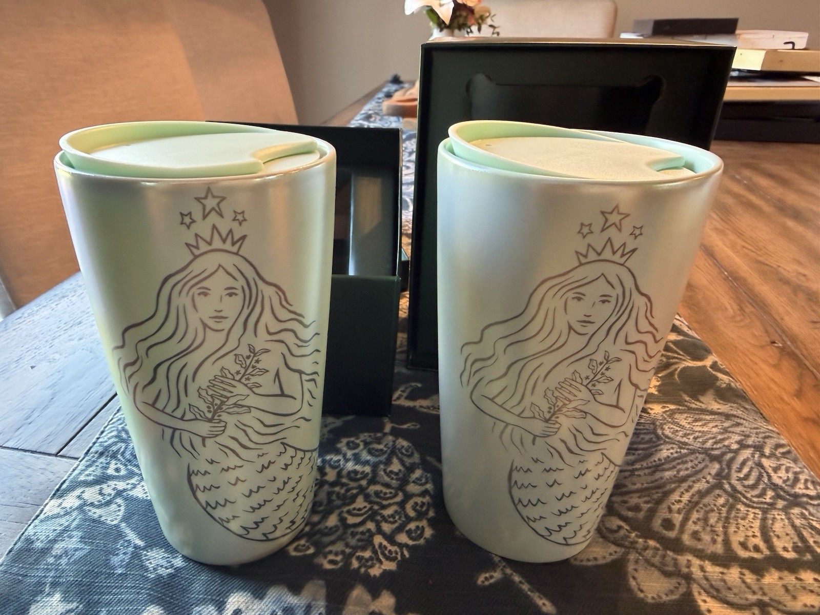 NIB Starbucks Limited Edition 50th Anniversary Box Siren Ceramic 12oz Tumbler X2 NIB Starbucks Limited Edition 50th Anniversary Box Siren Ceramic 12oz Tumbler X2