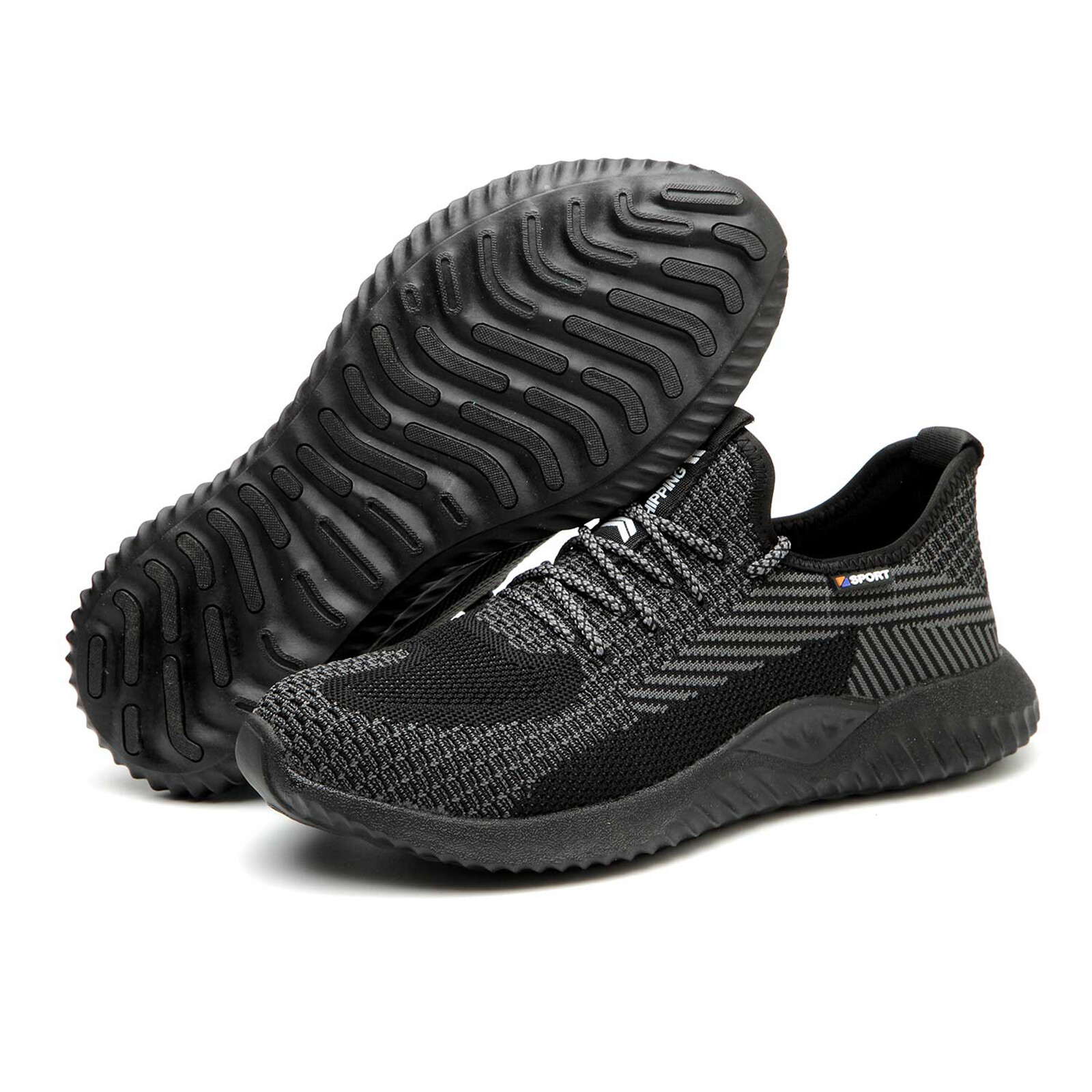 SUYSTEX Mens Steel Toe Work Safety Shoes Lace up Sports Hiking Air Sneakers