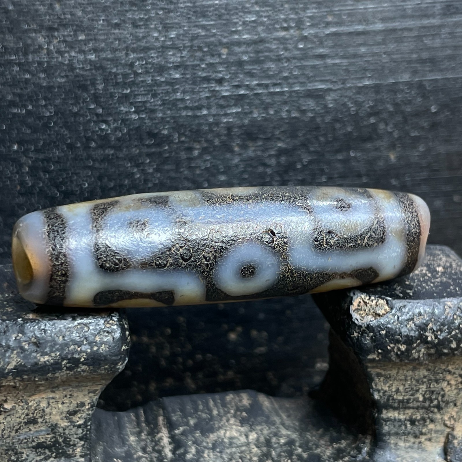 Ancient Tibetan 9 Eye Dzi Bead Old Agate Amulet Pendant 13×53mm #6366 Ancient Tibetan 9 Eye Dzi Bead Old Agate Amulet Pendant 13×53mm #6366