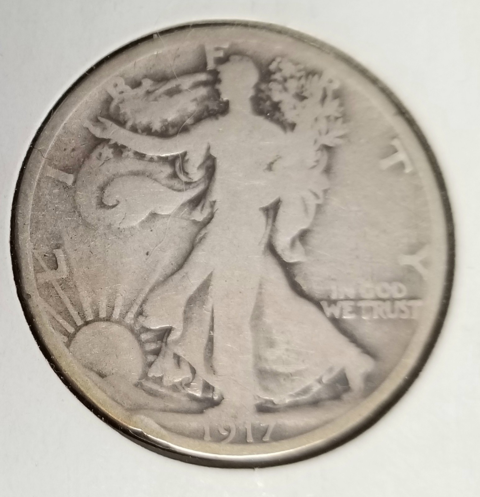 1917-P Walking Liberty Half Dollar. Circulated Condition. 90% Silver 1917-P Walking Liberty Half Dollar. Circulated Condition. 90% Silver