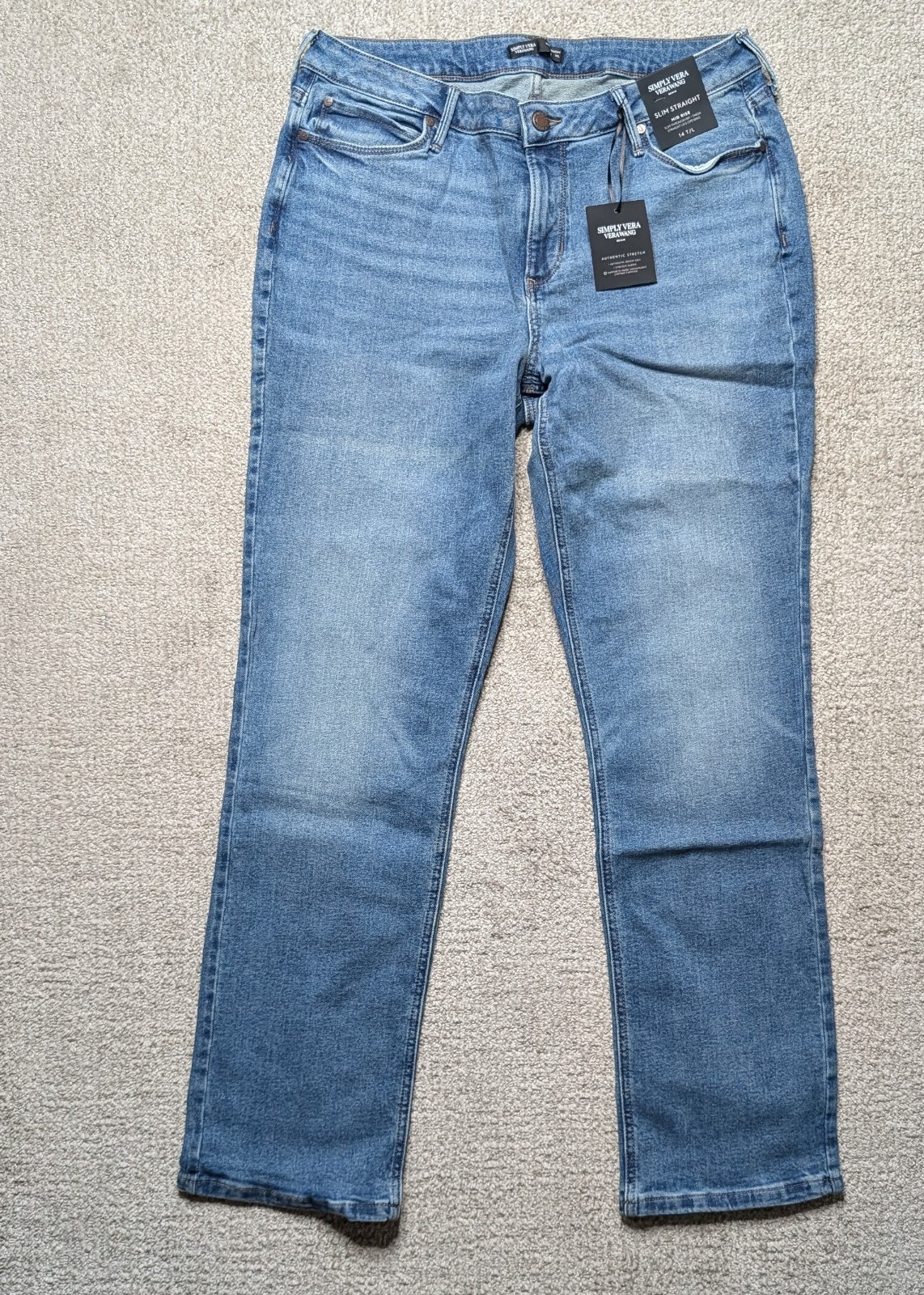 Simply Vera Vera Wang Mid-Rise Slim Straight Jeans Size 14L Simply Vera Vera Wang Mid-Rise Slim Straight Jeans Size 14L