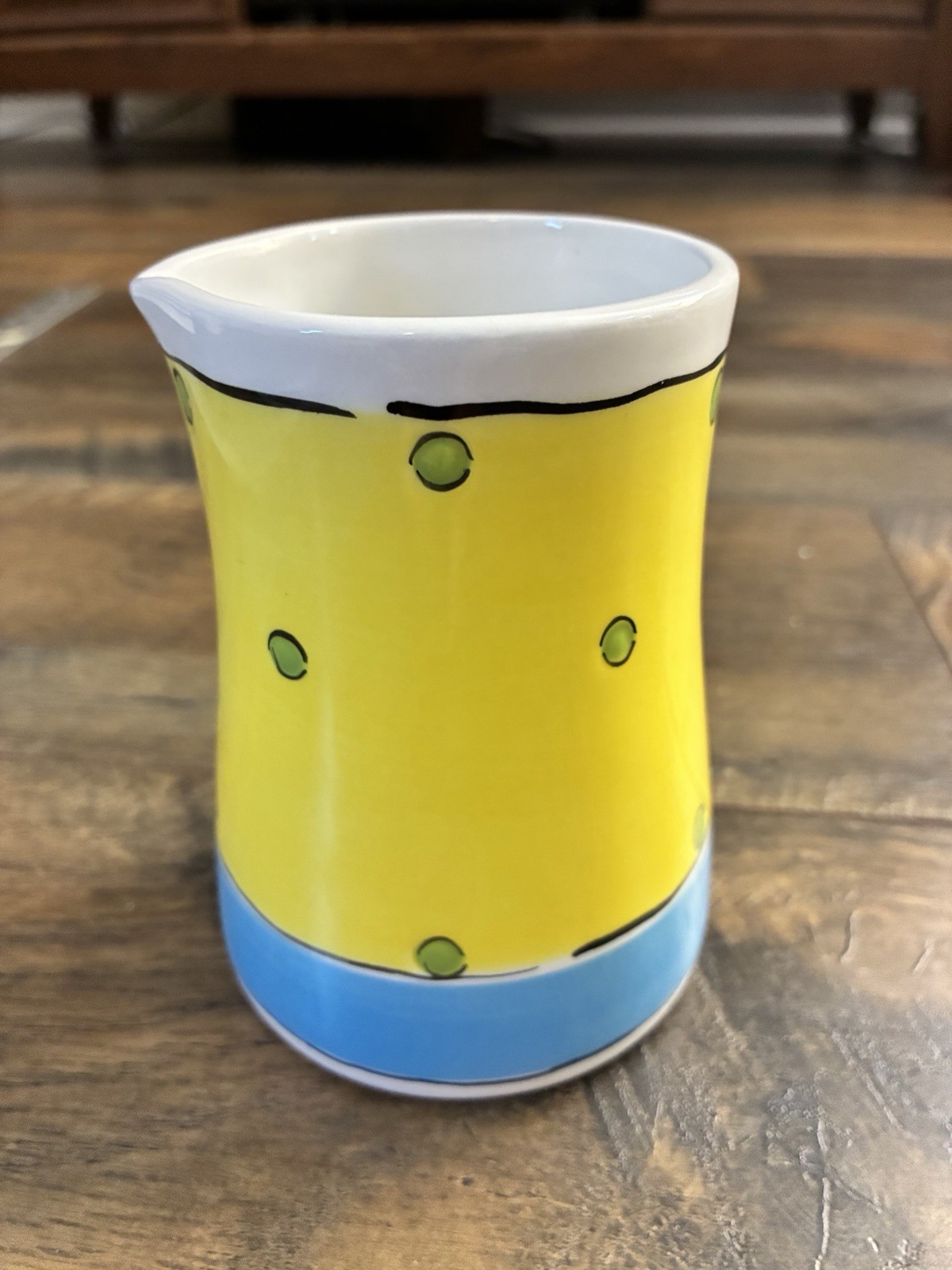 Sandra Siberman\'s Dotti Potts Yellow Creamer Polka Dots Sandra Siberman\'s Dotti Potts Yellow Creamer Polka Dots