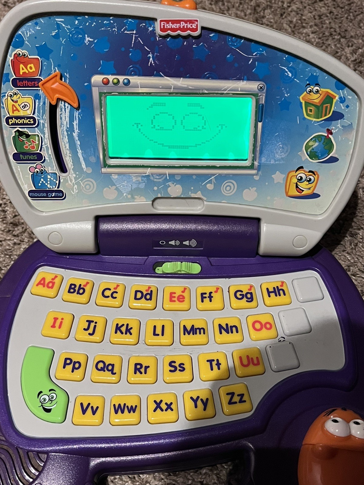 Fisher-Price FUN-2-LEARN Laptop 06 J6665 Educational Tested & Works Signs Of Use