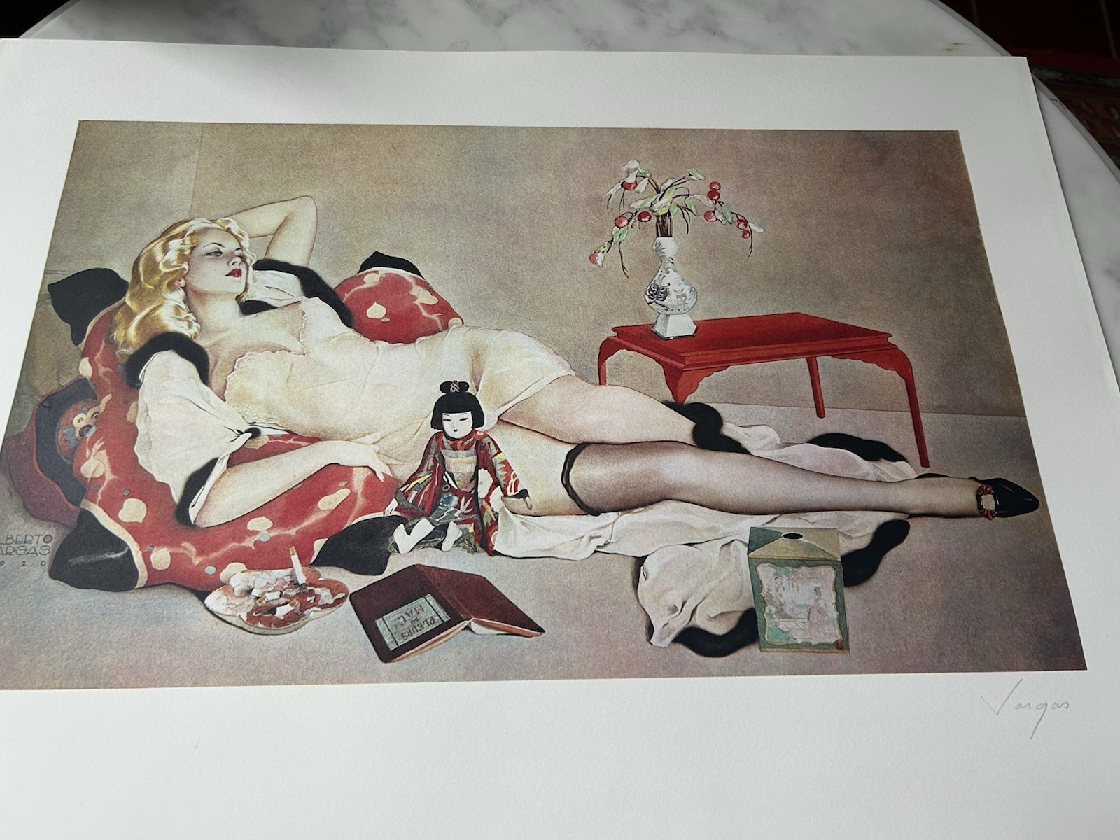 ALBERTO VARGAS 1979 COA # I 50/ 500 RISQUÉ LADY RECLINING SIGNED PROXY AUTHENTIC ALBERTO VARGAS 1979 COA # I 50/ 500 RISQUÉ LADY RECLINING SIGNED PROXY AUTHENTIC