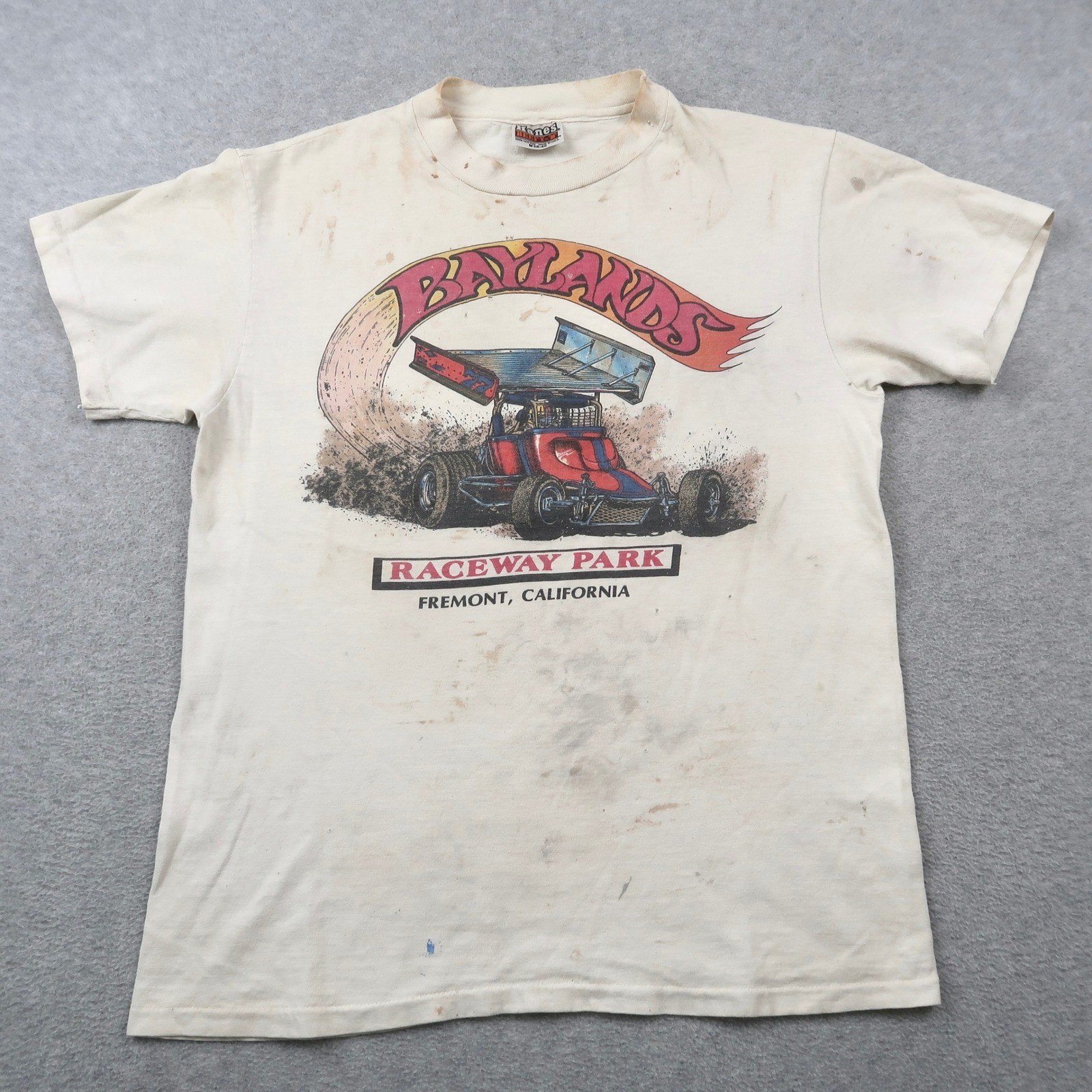 Vintage 80s 1981 World of Outlaws Baylands Raceway Park Shirt Mens M