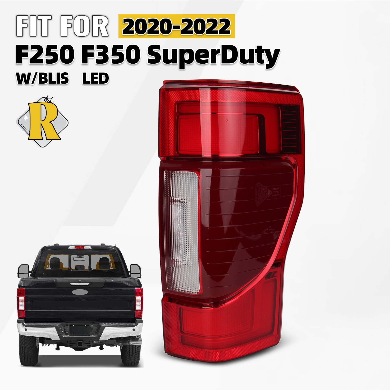 LED Tail Light w/ BLIS For 2020-2022 Ford F250 F-350 F-450 Super Duty Right Side LED Tail Light w/ BLIS For 2020-2022 Ford F250 F-350 F-450 Super Duty Right Side
