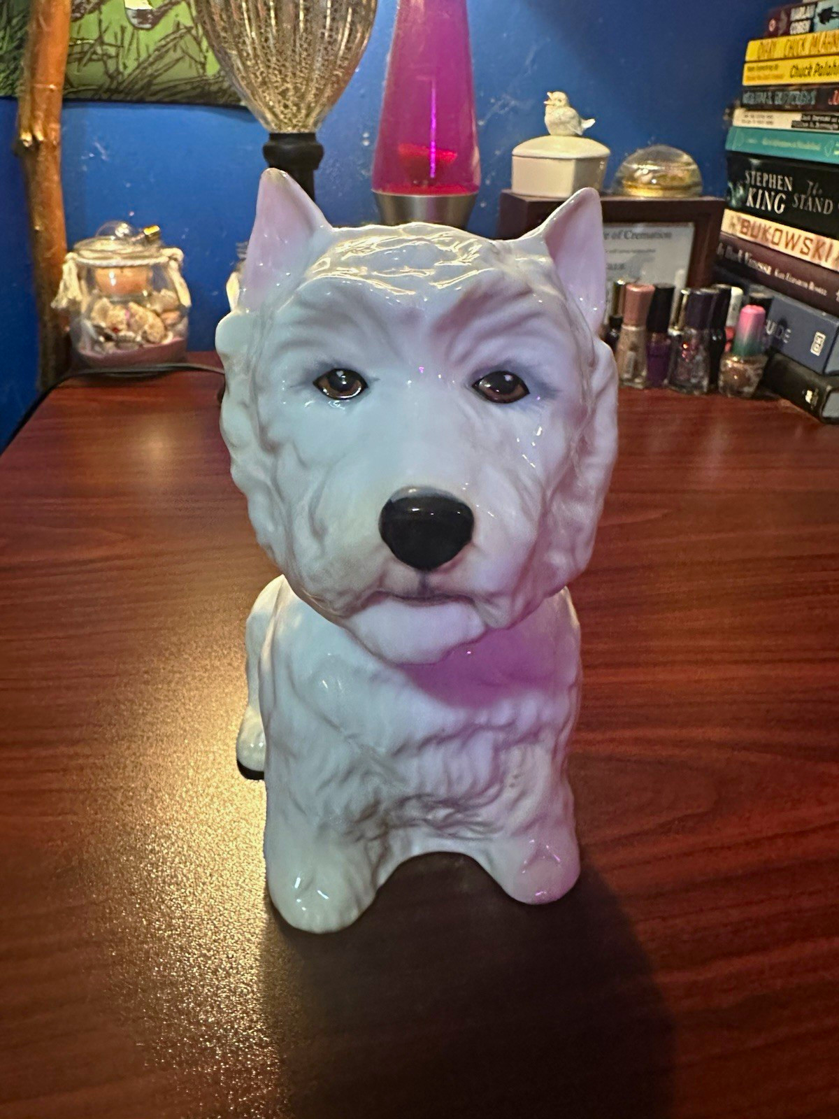 Vintage 1970 Royal Adderley Bone China Westie Dog Decanter