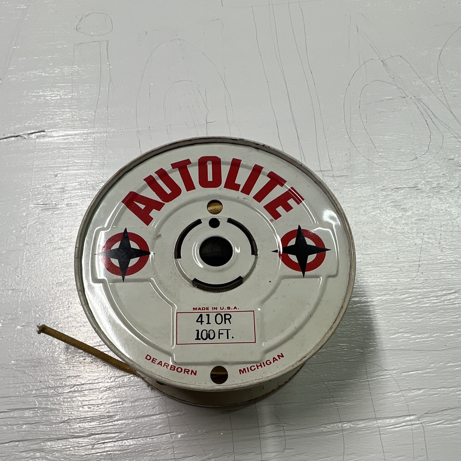 NOS Spool Of Autolite Wire Cable Ford Mustang F100 Falcon Mercury Sign Display NOS Spool Of Autolite Wire Cable Ford Mustang F100 Falcon Mercury Sign Display