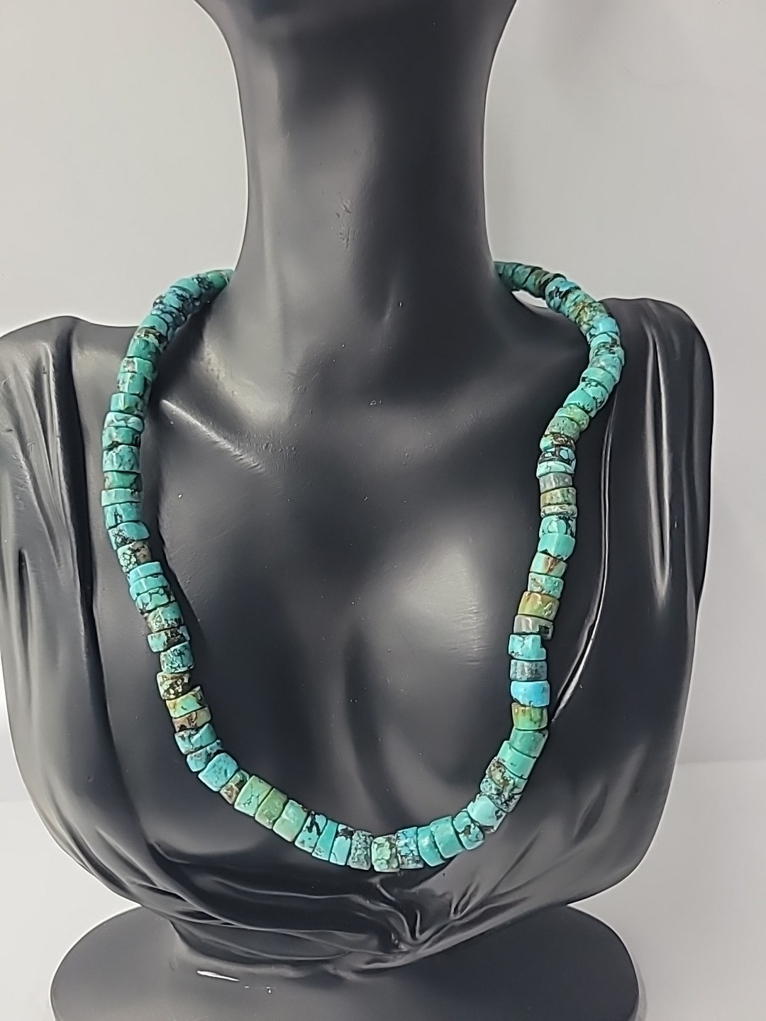 Vintage Kenneth Jay Lane KJL Turquoise Heishi Bead Necklace Southwest Jewelry