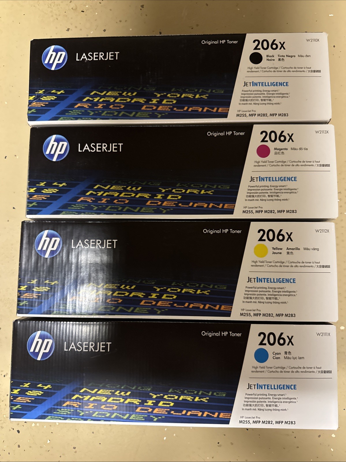 HP 206X, W2110X, W2111X, W2112X, W2113X, High-Yield Toner Set for M282/M283/M255 HP 206X, W2110X, W2111X, W2112X, W2113X, High-Yield Toner Set for M282/M283/M255