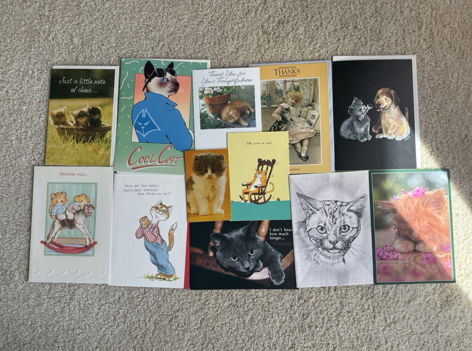 50+ Vintage Cat Kitten Greeting Card Lot White Tiger Black Unused 50+ Vintage Cat Kitten Greeting Card Lot White Tiger Black Unused