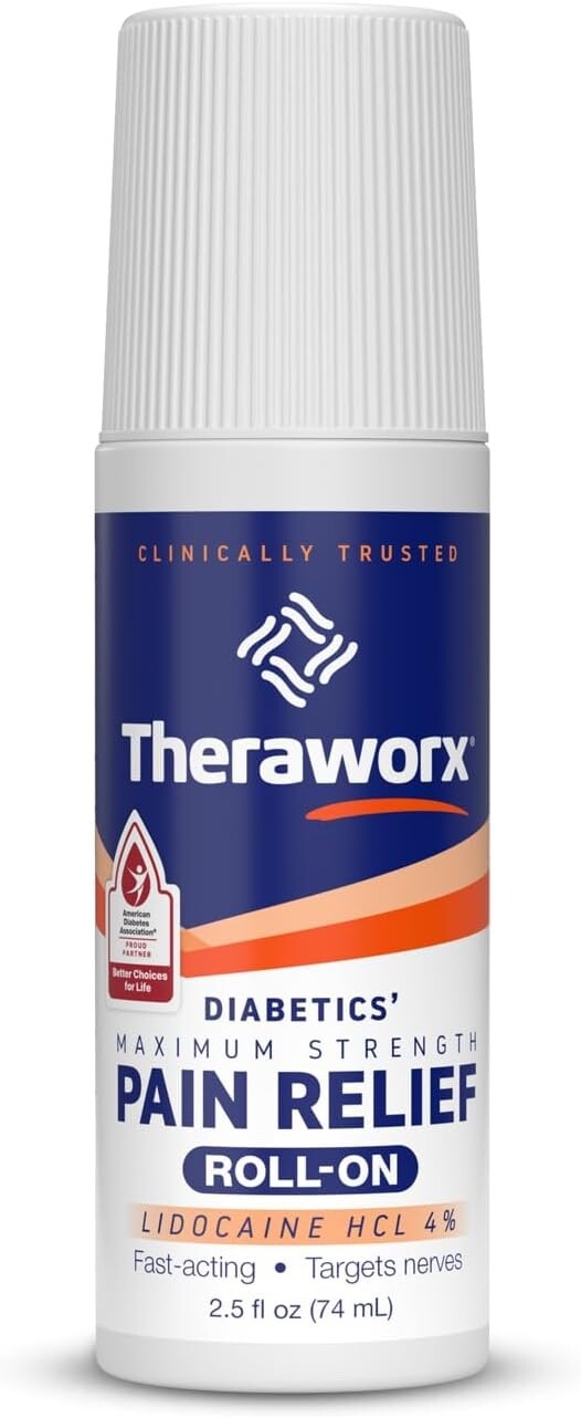 Theraworx Maximum Strength Pain Relief Roll-On Lidocaine HCL 4% 2.5 fl oz 74 mL Theraworx Maximum Strength Pain Relief Roll-On Lidocaine HCL 4% 2.5 fl oz 74 mL