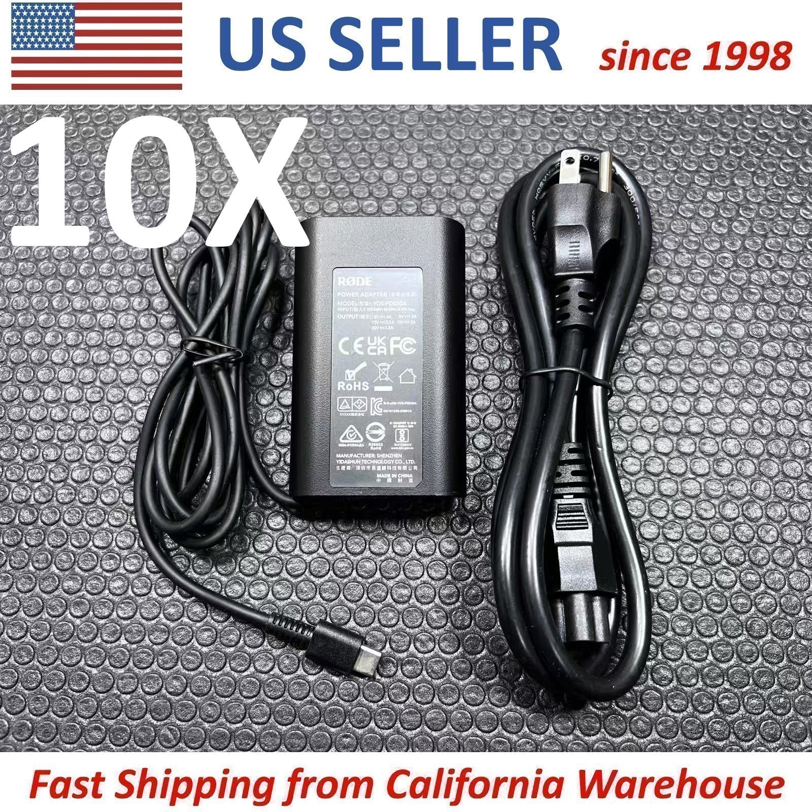 10X RØDE Rode OEM AC-DC Power Adapter Charger YDS-PD030A RODECaster Duo RCDUO