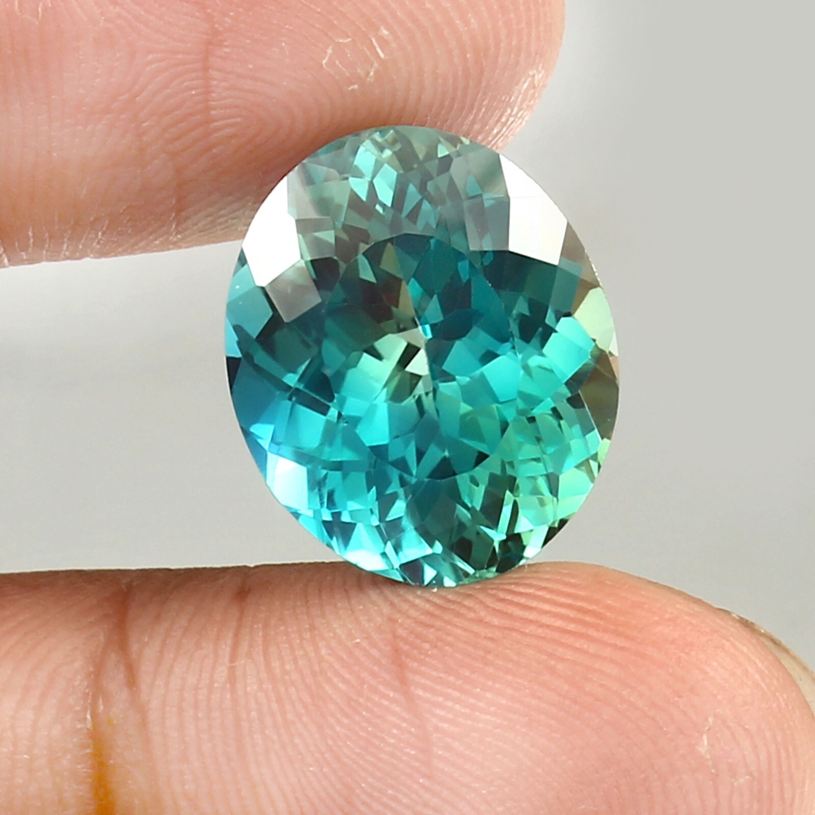 AAA Natural Ceylon Blue Green Parti Sapphire 15.60 Ct Oval Cut Loose Gemstone AAA Natural Ceylon Blue Green Parti Sapphire 15.60 Ct Oval Cut Loose Gemstone