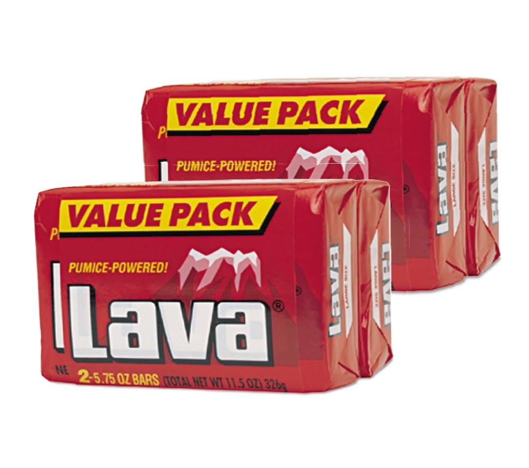 Lava Heavy-Duty Hand Cleaner Bar Soap, 5.75 oz Double Twin Pack (4 Bars Total)