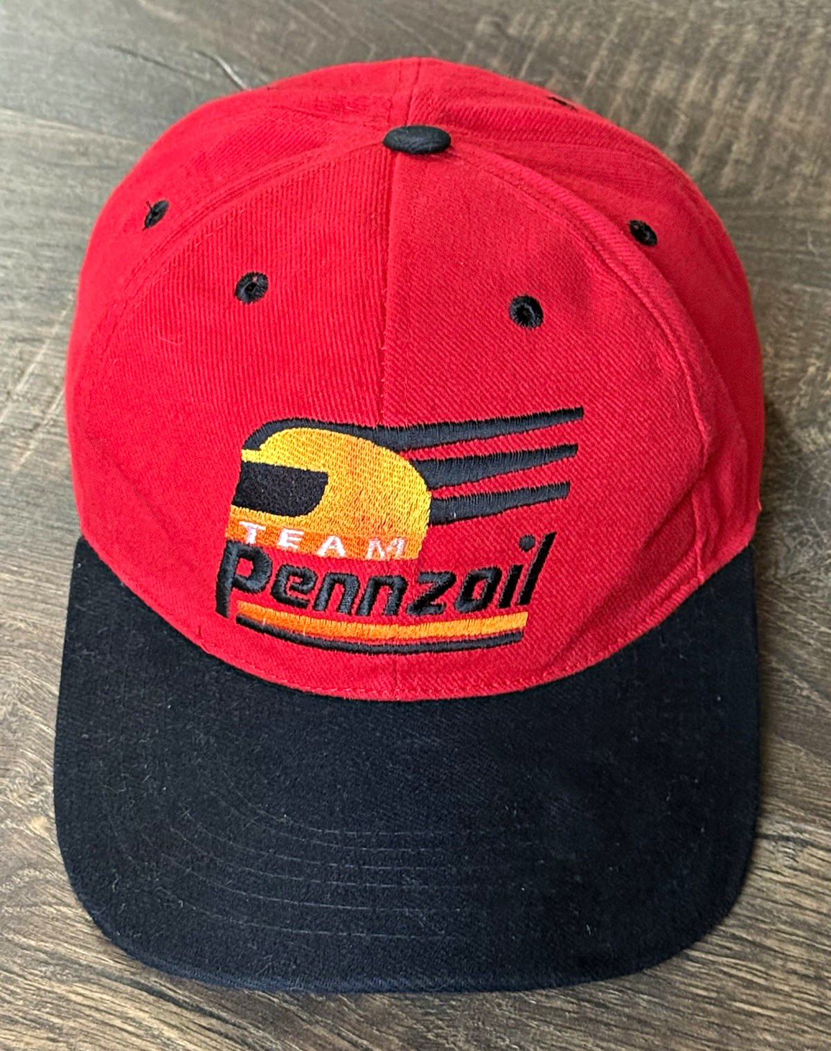 Vintage Team Pennzoil NASCAR Racing Red Black Strapback Hat Cap