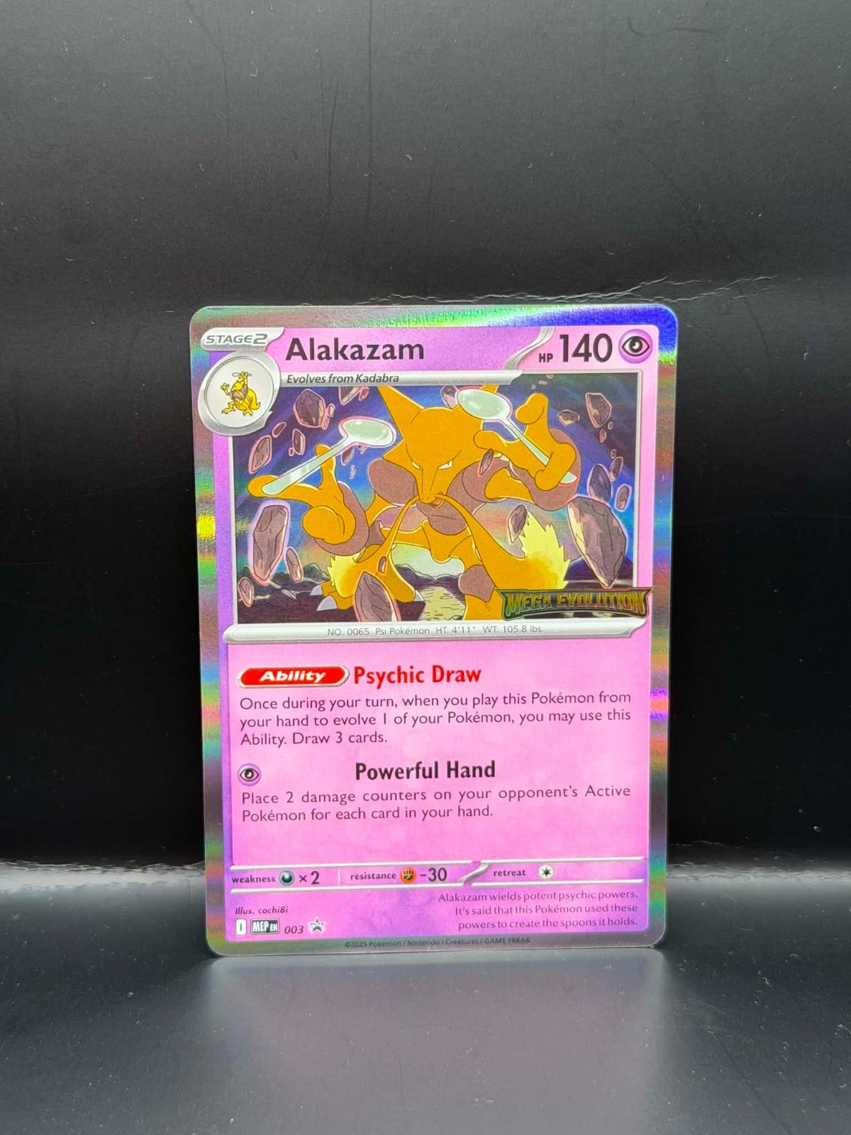 Alakazam MEP 003 - Near Mint Mega Evolution Base Prerelease Promo Pokemon Alakazam MEP 003 - Near Mint Mega Evolution Base Prerelease Promo Pokemon