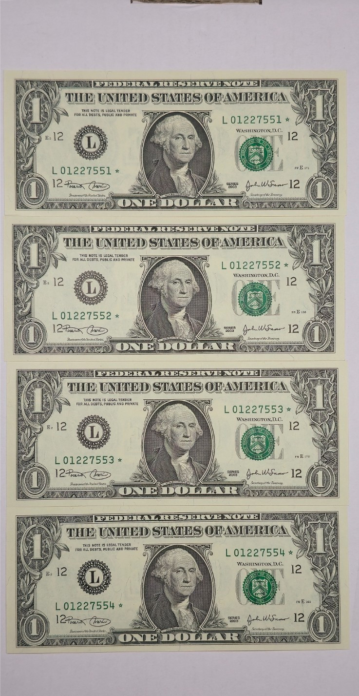 Series 2013 $1 Star Notes (San Francisco) – 4 Consecutive/DOUBLE PAIRS ON ALL Series 2013 $1 Star Notes (San Francisco) – 4 Consecutive/DOUBLE PAIRS ON ALL