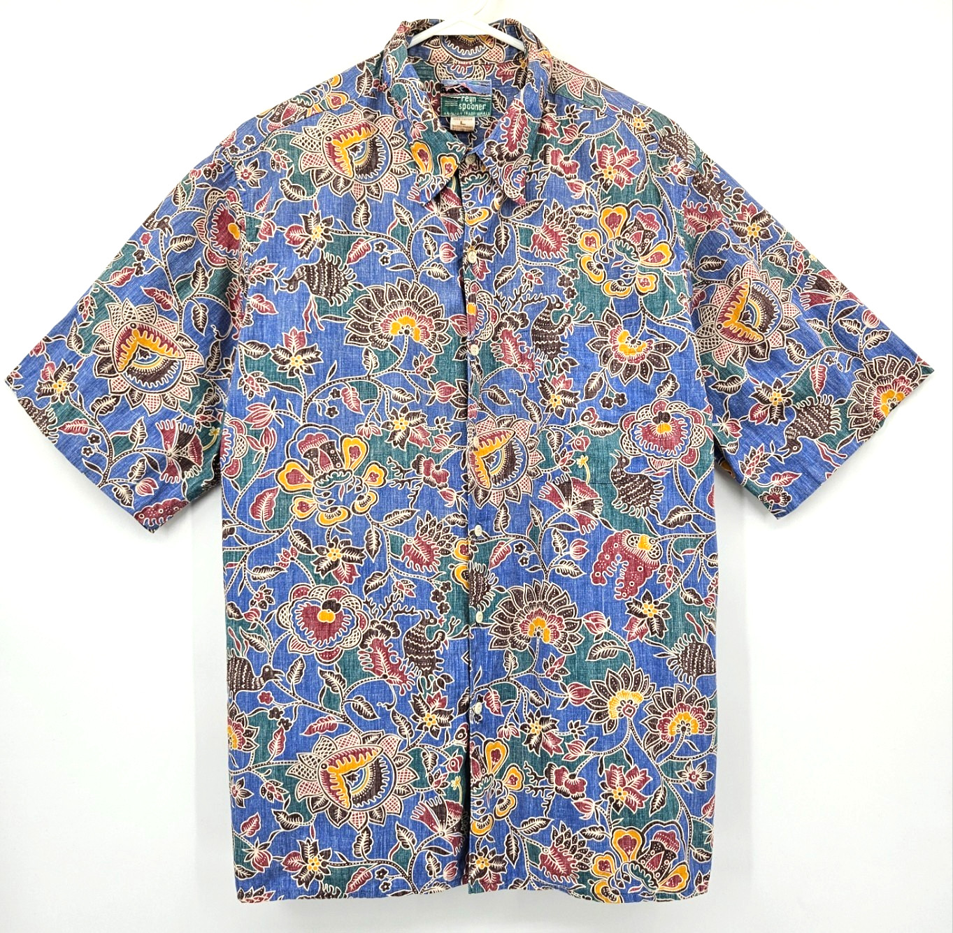 Vintage Reyn Spooner Aloha Hawaiian Birds Floral Reverse Print Shirt Men\'s Large Vintage Reyn Spooner Aloha Hawaiian Birds Floral Reverse Print Shirt Men\'s Large