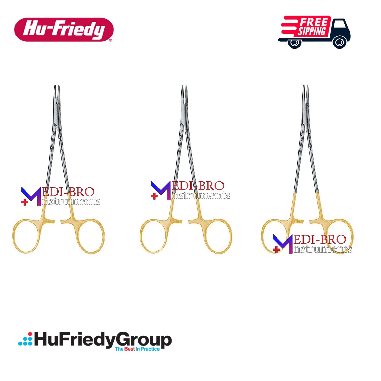 Lot of 3 Pcs Hu-Friedy NH5042 Needle Holder Mayo-Hegar Perma Sharp Lot of 3 Pcs Hu-Friedy NH5042 Needle Holder Mayo-Hegar Perma Sharp