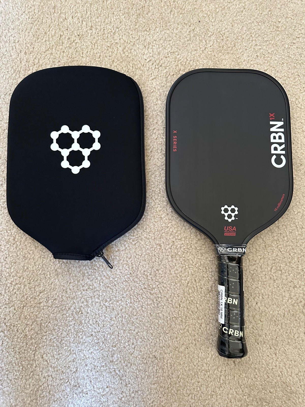 NEW CRBN 1X Series Pickleball Paddle Elongated 16MM USAP Approved NEW CRBN 1X Series Pickleball Paddle Elongated 16MM USAP Approved