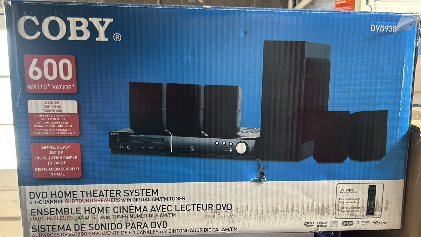 Vintage Coby DVD938 5.1 Channel DVD Home Theater System New IN BOX