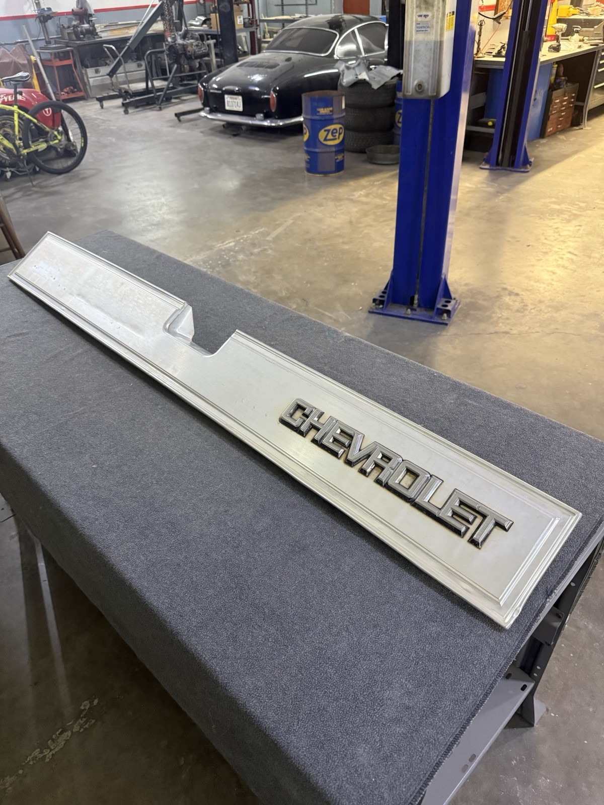 Used Original 1981-1987 Chevy Tailgate Trim Panel Aluminum OEM Chevrolet Used Original 1981-1987 Chevy Tailgate Trim Panel Aluminum OEM Chevrolet