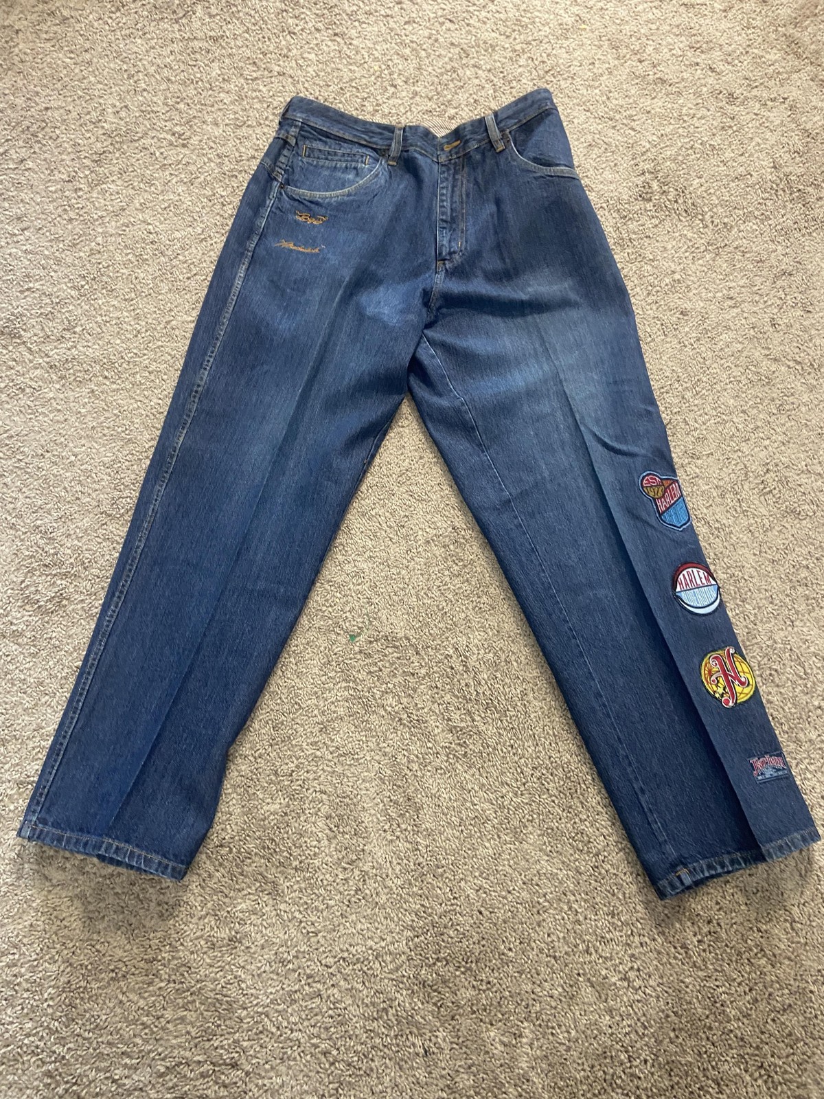 Vintage Harlem Globetrotters Pants Mens 38x34 Blue Basketball Platinum FUBU