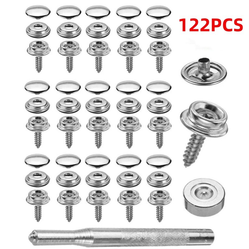 120 Stainless Steel Marine Grade Boat Canvas Snap Kit 15 Mm Fasteners - Snap But