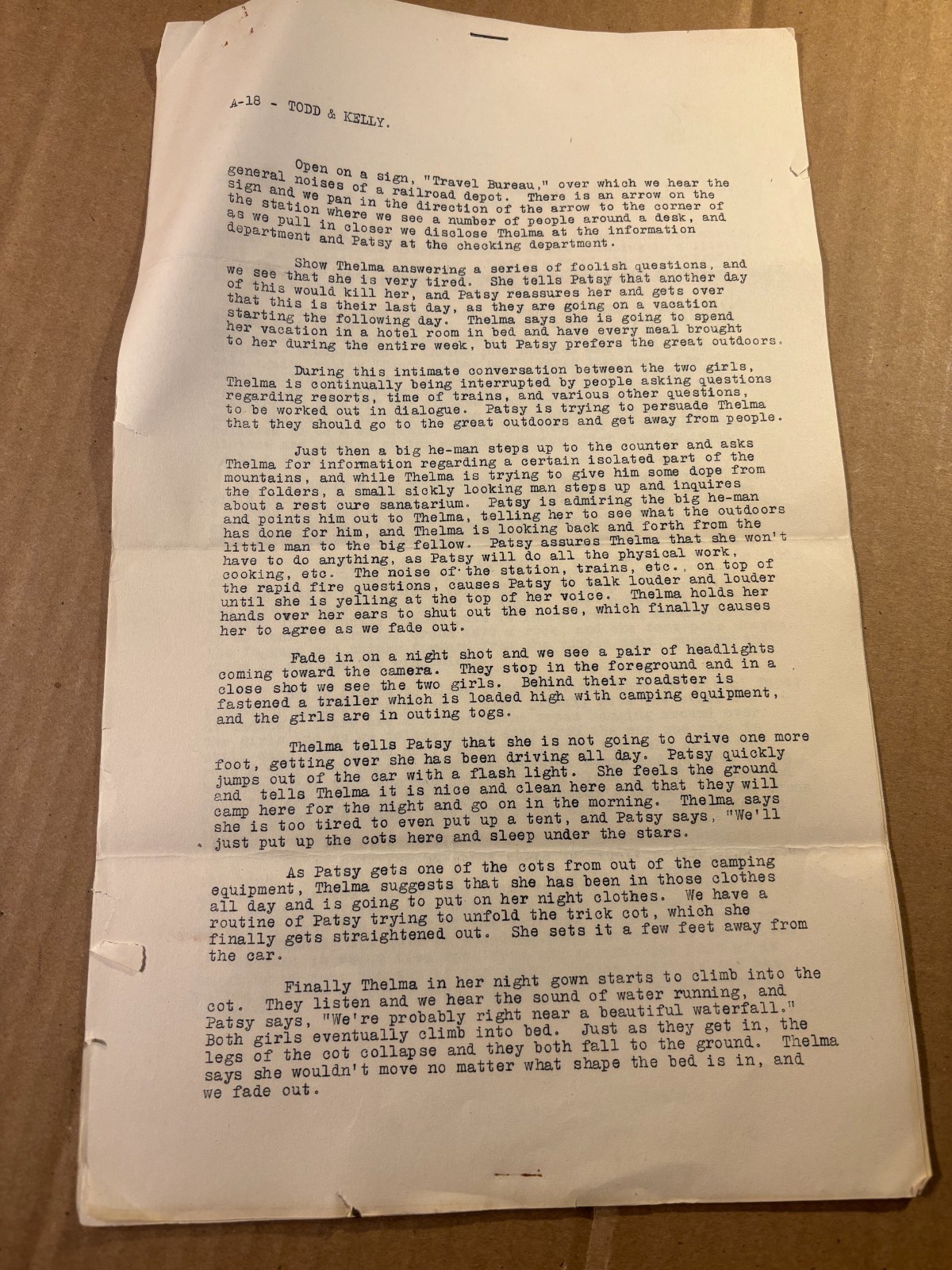Very Rare Original 30s Script Thelma Todd Patsy Kelly Hal Roach Short Very Rare Original 30s Script Thelma Todd Patsy Kelly Hal Roach Short