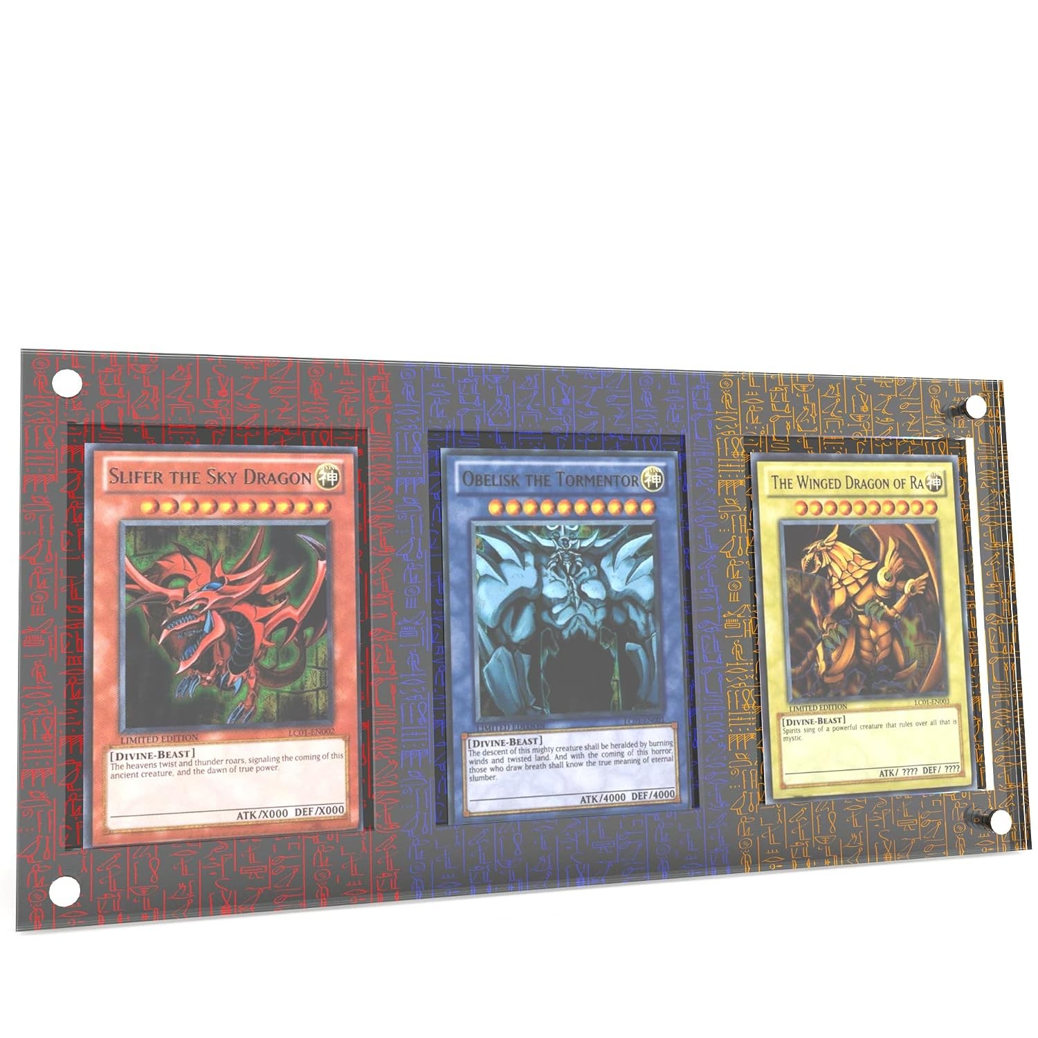 3 Egyptian God Cards Display Stand,Compatible with Yugioh Cards Slifer/Obelisk/R
