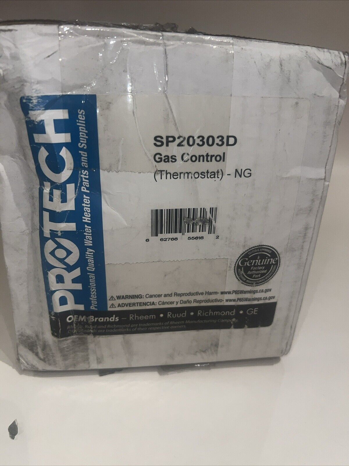 Protech SP20303D Gas Control (Thermostat) - NG   OEM Brand