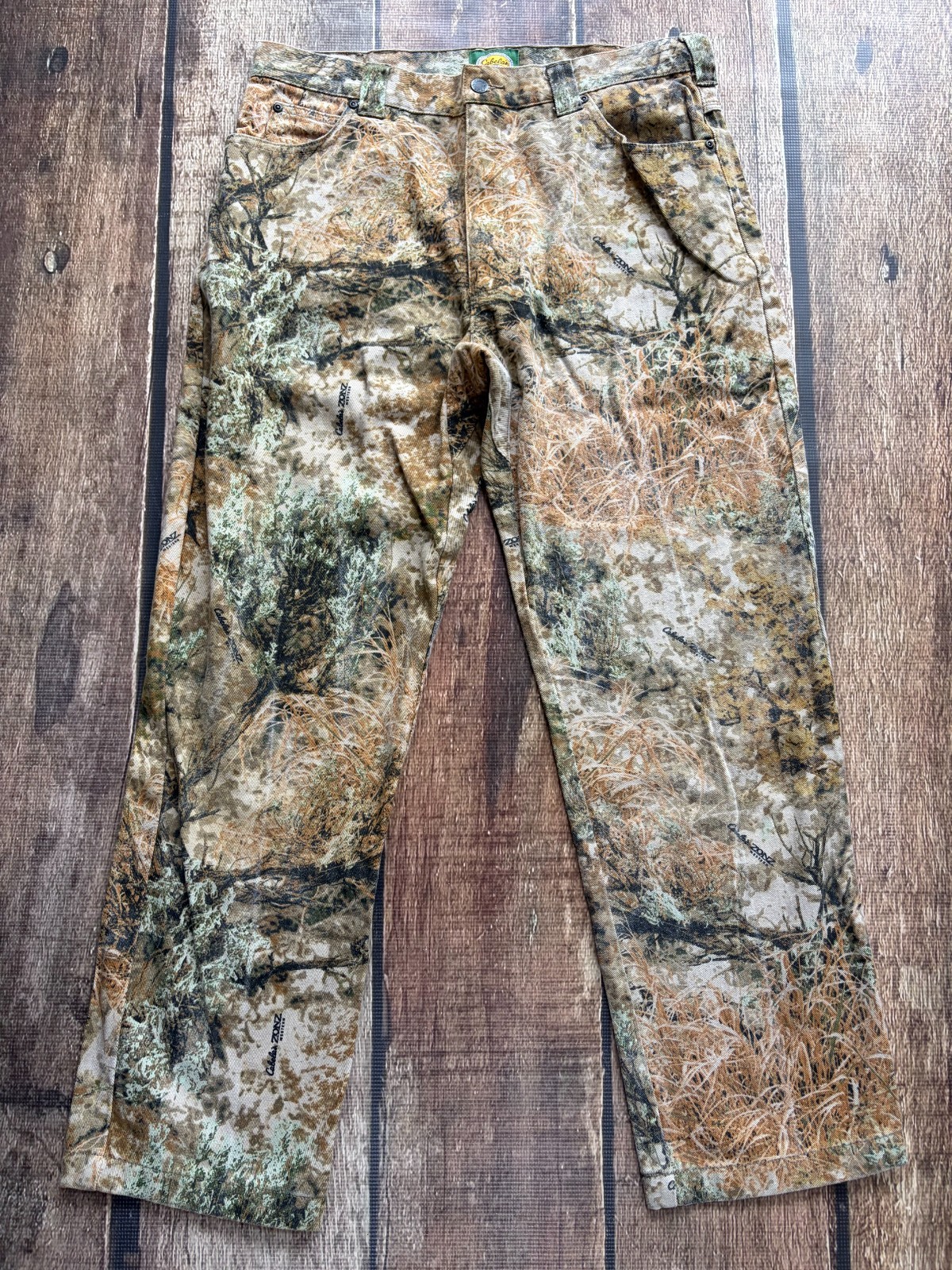 CABELAS ZONZ CAMO PANTS MENS 36 MULTI GREAT CONDITION